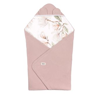 Lionelo Travel Swaddle Blanket, otulacz do fotelika, Beige Magnolia, 90 x 90 cm Lionelo Travel Swaddle Blanket, otulacz do fotelika, Beige Magnolia, 90 x 90 cm - zdjęcie produktu