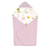 Lionelo Travel Swaddle Blanket, otulacz do fotelika, Pink Flower, 90 x 90 cm - miniaturka zdjęcia produktu