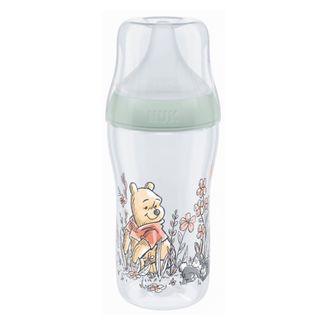 NUK Perfect Match, butelka antykolkowa ze smoczkiem silikonowym, rozmiar M, Kubuś Puchatek, od 3 miesiąca, 260 ml - zdjęcie produktu