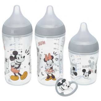 Zestaw startowy NUK Perfect Match, 3 butelki antykolkowe + smoczek uspokajający, Myszka Miki, 0-6 miesięcy - zdjęcie produktu