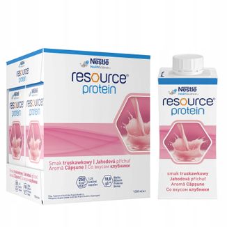 Resource Protein, preparat odżywczy, smak truskawkowy, 4 x 200 ml USZKODZONE OPAKOWANIE - zdjęcie produktu