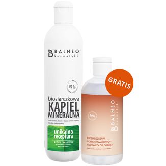 Balneokosmetyki, biosiarczkowa kąpiel mineralna, 500 ml + biosiarczkowy tonik witaminowo-odżywczy, do twarzy, 300 ml gratis - zdjęcie produktu