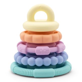 Jellystone Designs, gryzak silikonowy, mała wieża, pastelowy, od 3 miesiąca, 1 sztuka - zdjęcie produktu