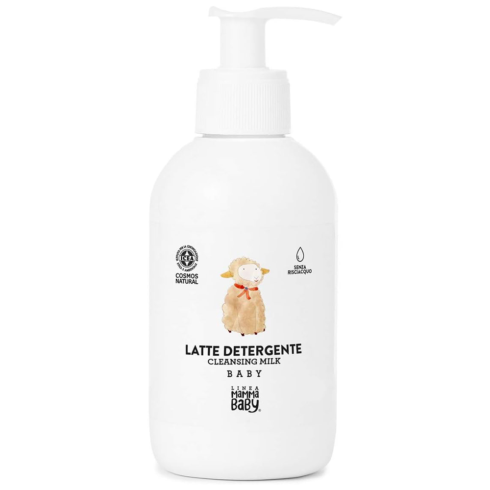Linea Mammababy Linea MammaBaby, mleczko oczyszczające dla dzieci do mycia twarzy i ciała Naldina Cosmos Natural, od urodzenia, 250 ml