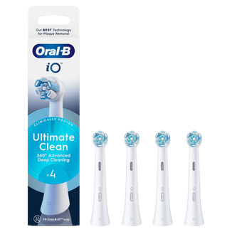 Oral-B iO Ultimate Clean, końcówki wymienne do szczoteczki magnetycznej, białe, 4 sztuki - zdjęcie produktu