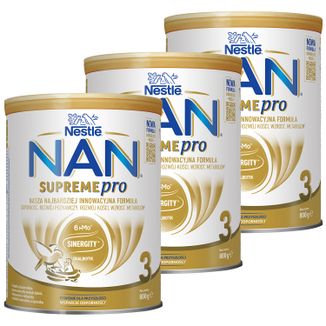 Zestaw Nestle NAN Supremepro 3 HMO, mleko następne dla niemowląt po 1 roku, 3 x 800 g - zdjęcie produktu