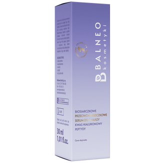 Balneokosmetyki, biosiarczkowe przeciwzmarszczkowe serum do twarzy z kwasem hialuronym, 30 ml Balneokosmetyki, biosiarczkowe przeciwzmarszczkowe serum do twarzy z kwasem hialuronym, 30 ml - zdjęcie produktu