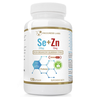Progress Labs Selen 200 µg + Cynk 15 mg + Prebiotyk, 120 kapsułek - zdjęcie produktu
