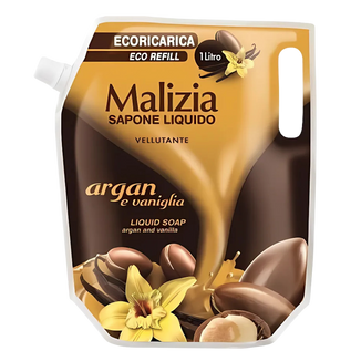 Malizia, mydło w płynie, argan&vanilia, zapas, 1000 ml - zdjęcie produktu