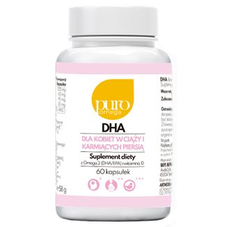 Puro Omega DHA dla kobiet w ciąży i karmiących piersią, 60 kapsułek - zdjęcie produktu