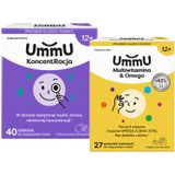 Zestaw UmmU KoncentRacja, dla dzieci od 12 lat, 40 tabletek + Multiwitamina & Omega, dla dzieci od 12 lat, 27 pastylek do żucia - miniaturka zdjęcia produktu