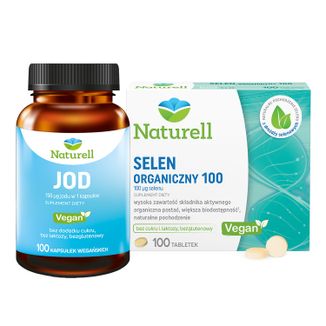 Zestaw Naturell Jod, 100 kapsułek + Selen Organiczny 100, 100 tabletek - zdjęcie produktu