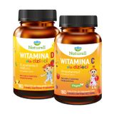 Zestaw Naturell Witamina D dla dzieci powyżej 3 lat, smak waniliowo-truskawkowy, 180 tabletek + Witamina C dla dzieci powyżej 3 lat, smak czarnego bzu i jabłka, 180 tabletek - miniaturka zdjęcia produktu