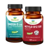 Zestaw Naturell Omega-3 z Alg, 90 kapsułek wegańskich + Metylo-B12 500, 120 tabletek - miniaturka zdjęcia produktu