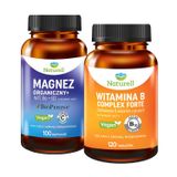 Zestaw Naturell Magnez Organiczny+, 100 kapsułek + Witamina B Complex Forte, 120 tabletek - miniaturka zdjęcia produktu