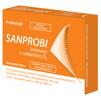 SanProbi Immuno + witamina D3, 20 kapsułek - zdjęcie produktu