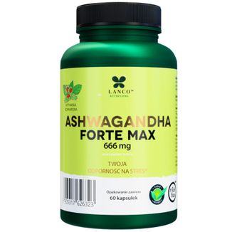 Lanco Nutritions Ashwagandha Forte Max, 60 kapsułek KRÓTKA DATA - zdjęcie produktu