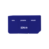 SEMA Protect, kasetka do leków dzienna, trzykomorowa, granatowa - miniaturka zdjęcia produktu