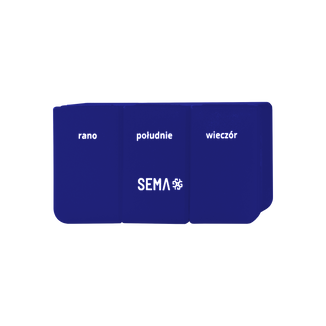 SEMA Protect, kasetka do leków tygodniowa, trzykomorowa, granatowa - zdjęcie produktu