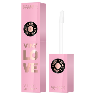 Eveline Cosmetics VinyLove, długotrwała, płynna pomadka do ust z efektem winylowym, 01 Pinky, 4 ml - zdjęcie produktu