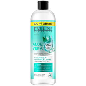 Eveline Cosmetics Łagodzący płyn micelarny Aloe Vera 3w1, 500 ml - zdjęcie produktu