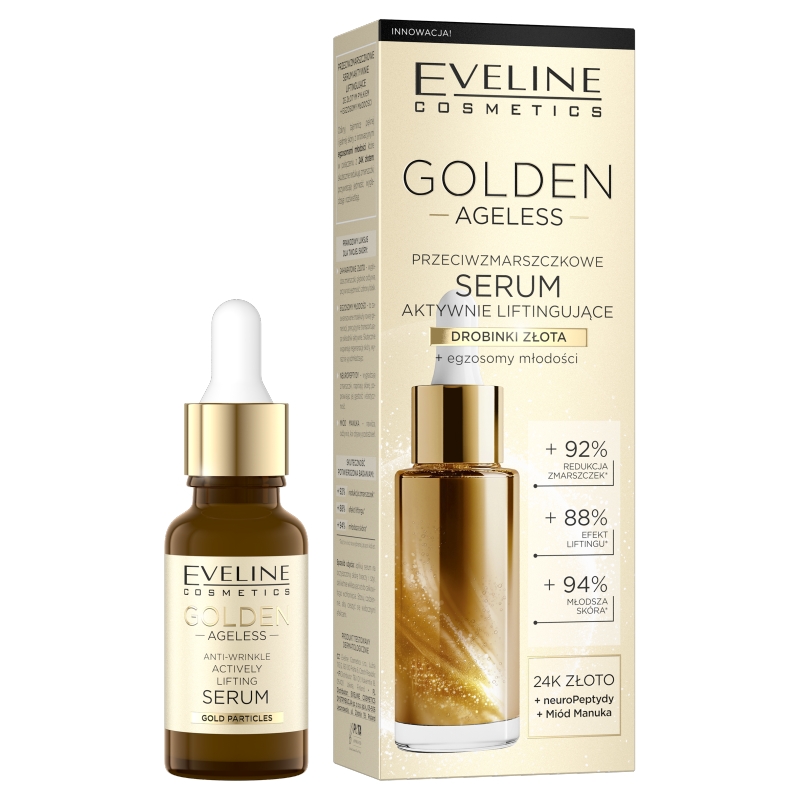 Nieznana Eveline Cosmetics Golden Ageless, Anti-Falten serum aktiv liftend, 18 ml