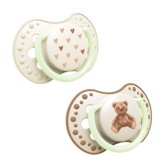Lovi, smoczek uspokajający, 6-18 miesięcy, silikonowy, dynamiczny, Teddy Love, 2 sztuki - zdjęcie produktu