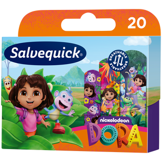 Salvequick, plastry z opatrunkiem Dora, 20 sztuk Salvequick, plastry z opatrunkiem Dora, 20 sztuk - zdjęcie produktu