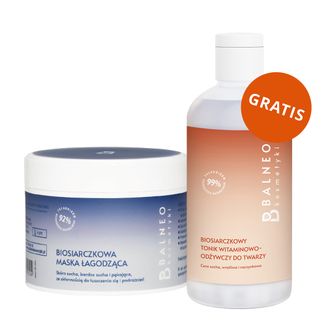 Balneokosmetyki, biosiarczkowa maska łagodząca do ciała, 300 g + tonik witaminowo-odżywczy, do twarzy, 300 ml gratis Balneokosmetyki, biosiarczkowa maska łagodząca do ciała, 300 g + tonik witaminowo-odżywczy, do twarzy, 300 ml gratis - zdjęcie produktu