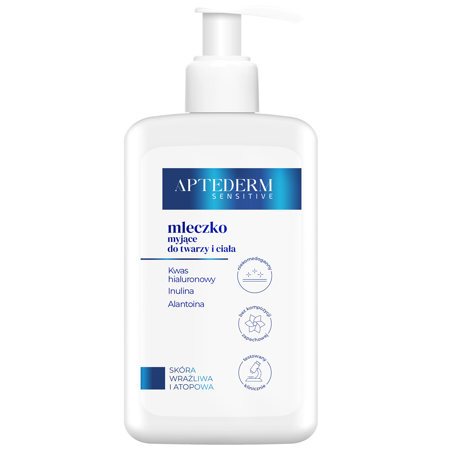 Aptederm Aptederm Sensitive, Milch reinigend für Gesicht und Körper, empfindliche Haut und atopisch, 400 ml — Inhaltsstoffe und Bewertung
