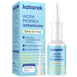 Katarek, woda morska izotoniczna, spray do nosa, 30 ml Katarek, woda morska izotoniczna, spray do nosa, 30 ml - zdjęcie produktu