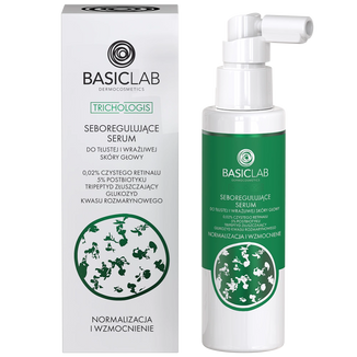 BasicLab Trichologis, seboregulujące serum do tłustej i wrażliwej skóry głowy, 100 ml - zdjęcie produktu