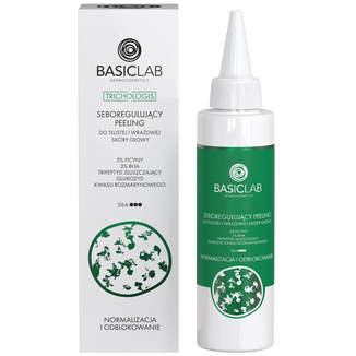 BasicLab Trichologis, seboregulujący peeling do tłustej i wrażliwej skóry głowy, 150 ml - zdjęcie produktu