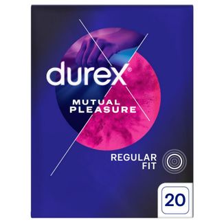 Durex Mutual Pleasure, prezerwatywy z lubrykantem przedłużającym stosunek, prążkowane z wypustkami, 20 sztuk - zdjęcie produktu