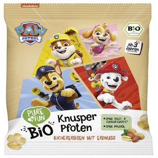 Pure&Fun Chrupki z ryżu i ciecierzycy, orzechowe, ekologiczne, Psi Patrol, 30 g Pure&Fun Chrupki z ryżu i ciecierzycy, orzechowe, ekologiczne, Psi Patrol, 30 g - zdjęcie produktu
