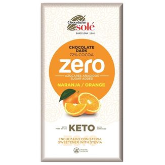 Sole Czekolada gorzka 72% z pomarańczą i stewią, keto, bez dodatku cukru, 100 g Sole Czekolada gorzka 72% z pomarańczą i stewią, keto, bez dodatku cukru, 100 g - zdjęcie produktu
