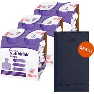 Zestaw Nutridrink Protein, preparat odżywczy, rześki smak czerwonych owoców, 12 x 125 ml + kalendarz książkowy na 2026 rok gratis - zdjęcie produktu