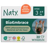Naty BioEmbrace, Ekologiczne pieluszki jednorazowe rozmiar 3, 4-9 kg, 30 sztuk - miniaturka zdjęcia produktu