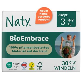Naty BioEmbrace, Ekologiczne pieluszki jednorazowe rozmiar 3, 4-9 kg, 30 sztuk - zdjęcie produktu