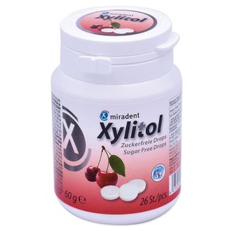 Miradent Xylitol, cukierki z ksylitolem, smak wiśniowy, 26 sztuk - zdjęcie produktu