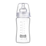 Lovi, szklana butelka ze smoczkiem o wolnym przepływie, antykolkowa, od 3 miesiąca, 250 ml Lovi, szklana butelka ze smoczkiem o wolnym przepływie, antykolkowa, od 3 miesiąca, 250 ml - miniaturka zdjęcia produktu