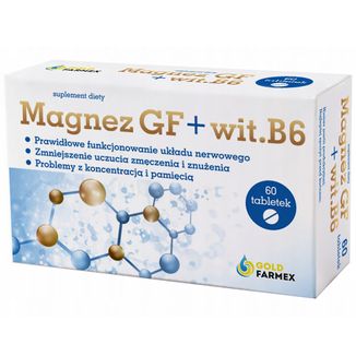 Goldfarmex Magnez GF + wit. B6, 60 tabletek - zdjęcie produktu