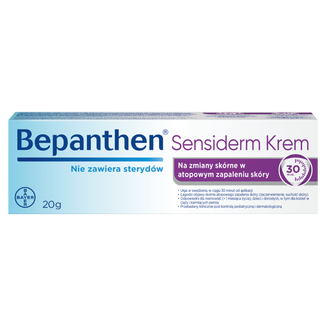 Bepanthen Sensiderm Krem, pielęgnacja w AZS i egzemie, od 1 miesiąca, 20 g USZKODZONE OPAKOWANIE Bepanthen Sensiderm Krem, pielęgnacja w AZS i egzemie, od 1 miesiąca, 20 g USZKODZONE OPAKOWANIE - zdjęcie produktu