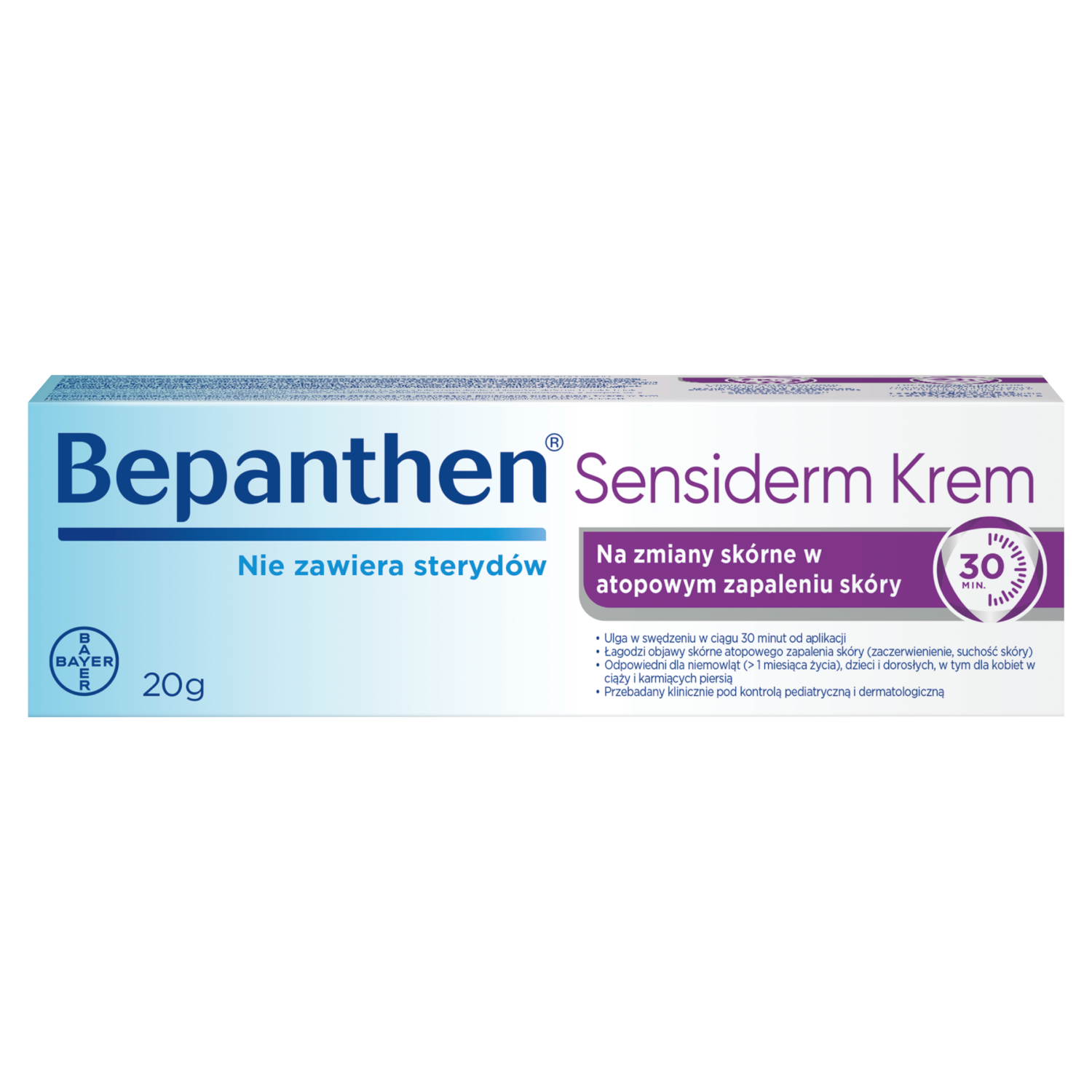 Bepanthen Bepanthen Sensiderm Krem, pielęgnacja w AZS i egzemie, od 1 miesiąca, 20 g