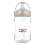 Canpol Babies, butelka antykolkowa Natural Shape ze smoczkiem dwustrefowym, od 3 miesiąca, 260 ml - miniaturka zdjęcia produktu