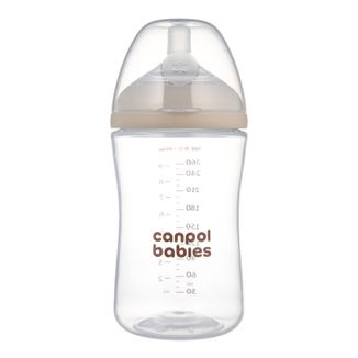 Canpol Babies, butelka antykolkowa Natural Shape ze smoczkiem dwustrefowym, od 3 miesiąca, 260 ml - zdjęcie produktu