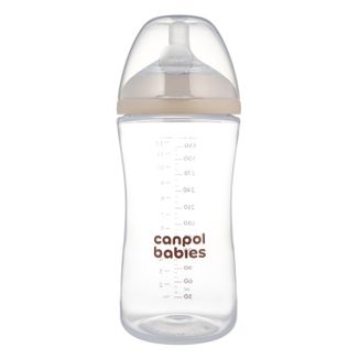 Canpol Babies, butelka antykolkowa Natural Shape ze smoczkiem dwustrefowym, od 6 miesiąca, 330 ml - zdjęcie produktu