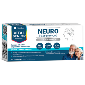 Vital Senior Neuro B-Complex + Jod, 30 tabletek - zdjęcie produktu