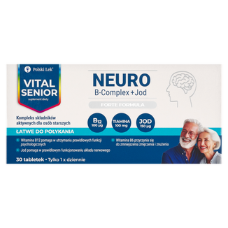 Vital Senior Neuro B-Complex + Jod, 30 tabletek - zdjęcie produktu