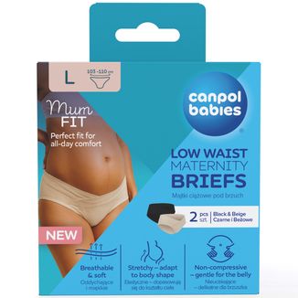 Canpol Babies MumFIT, majtki ciążowe pod brzuch, rozmiar L, 103-110 cm, 2 sztuki - zdjęcie produktu